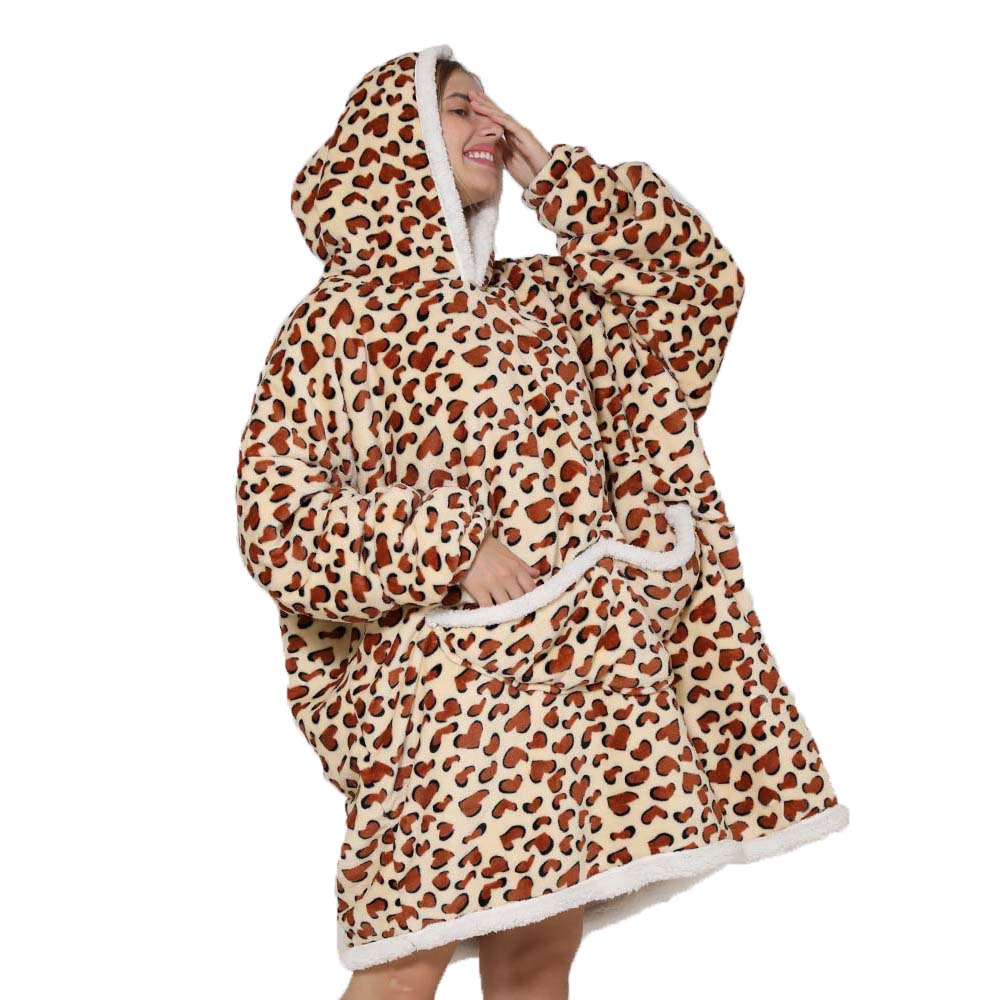 Luie Hoodie Deken Oversized Vo - Sherpa Hoodie Fleece recensie en prijs