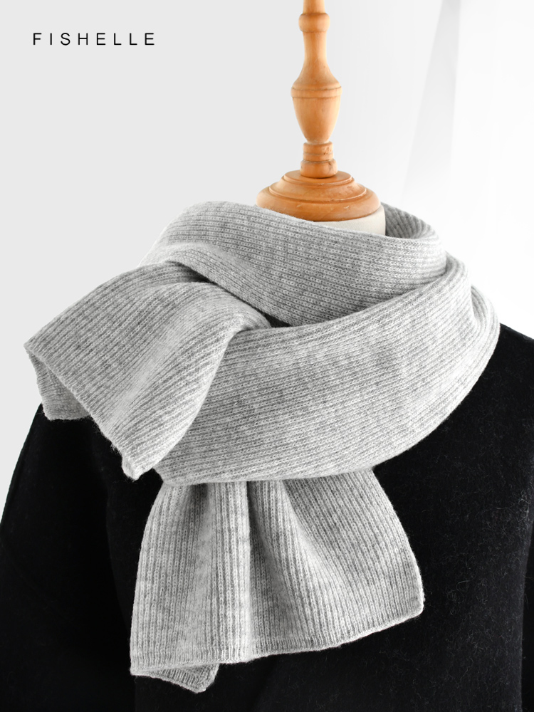Grijze effen kleur kasjmier sj - Wool Scarf Men recensie en prijs