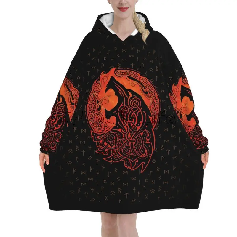 Viking Wolf Knot Fenrir Wearab - Sherpa Hoodie Fleece recensie en prijs