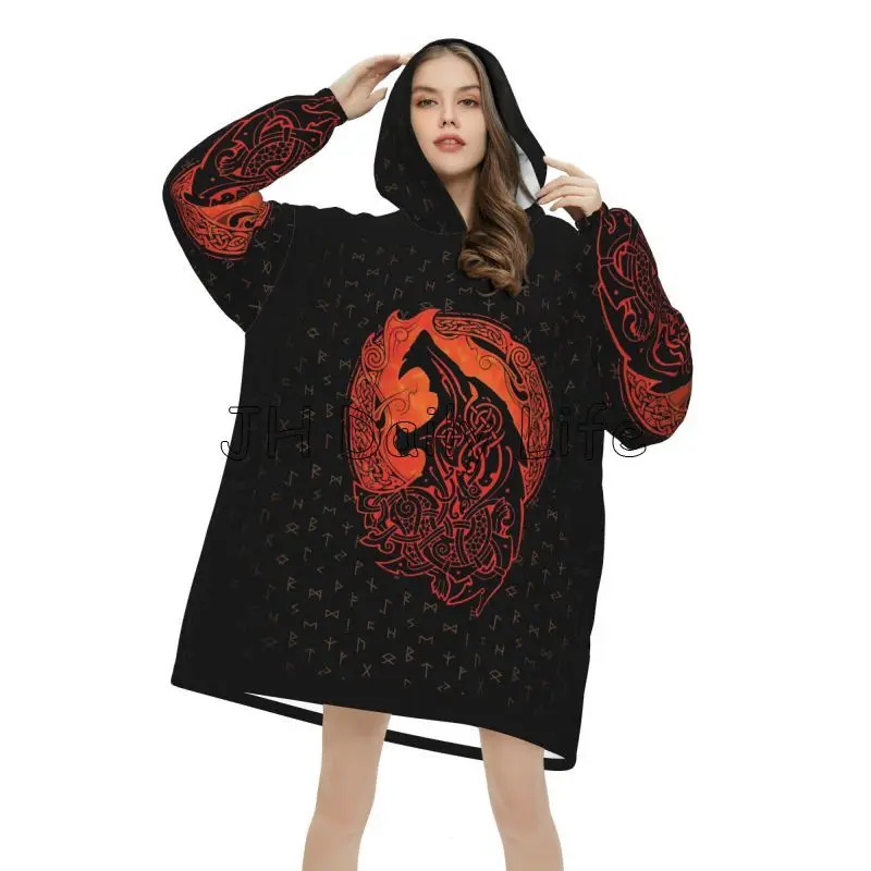 Viking Wolf Knot Fenrir Wearab - Sherpa Hoodie Fleece recensie en prijs