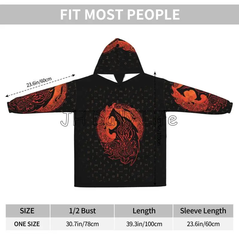 Viking Wolf Knot Fenrir Wearab - Sherpa Hoodie Fleece recensie en prijs